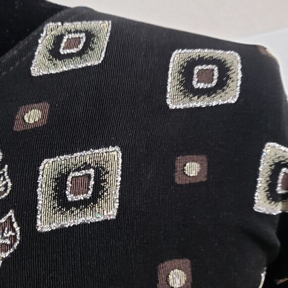 Elegant Body Floral Geo Embroidered Blouse Retro Chic Glam Artsy Indie Sleaze - Picture 6 of 10